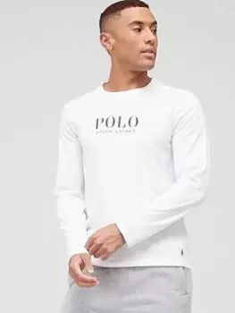 Image of Polo Ralph Lauren Logo Long Sleeve Lounge T-Shirt - White Size M Men