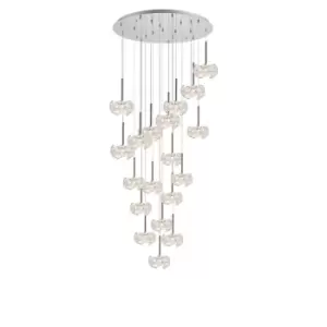 Image of Salisbury 19 Light G9 3.5m Round Multiple Ceiling Pendant With Polished Chrome And Crystal Shade