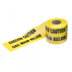 Image of Ultratape Gas Pipe Below Marker Tape 150MM x 365M - Black/Yellow - Union
