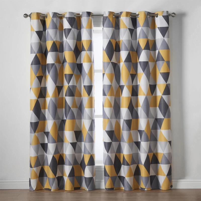 Image of Alan Symonds Malmo 95% Blackout Ring Top Curtains Ochre unisex 168x137cm