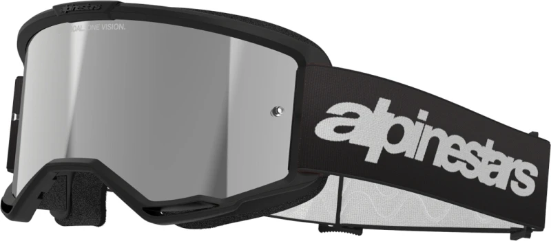 Image of Alpinestars Vision 3 Wordmark Mirror Motocross Goggles, Black for Men