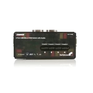 Image of StarTech SV411KUSB KVM audio switch USB 4 ports 1 local user