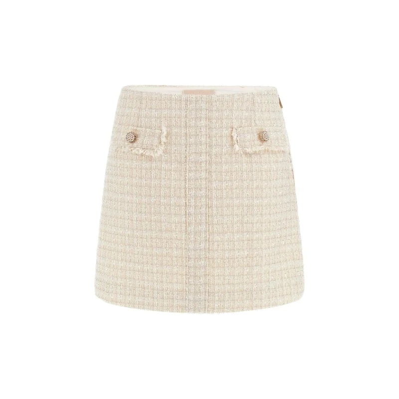 Image of Guess Womens mini wrap skirt Guess Daphnee Blanc Female L