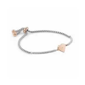 Image of Milleluci Stainless Steel & Cubic Zirconia Rosegold Heart Bracelet 028004/022