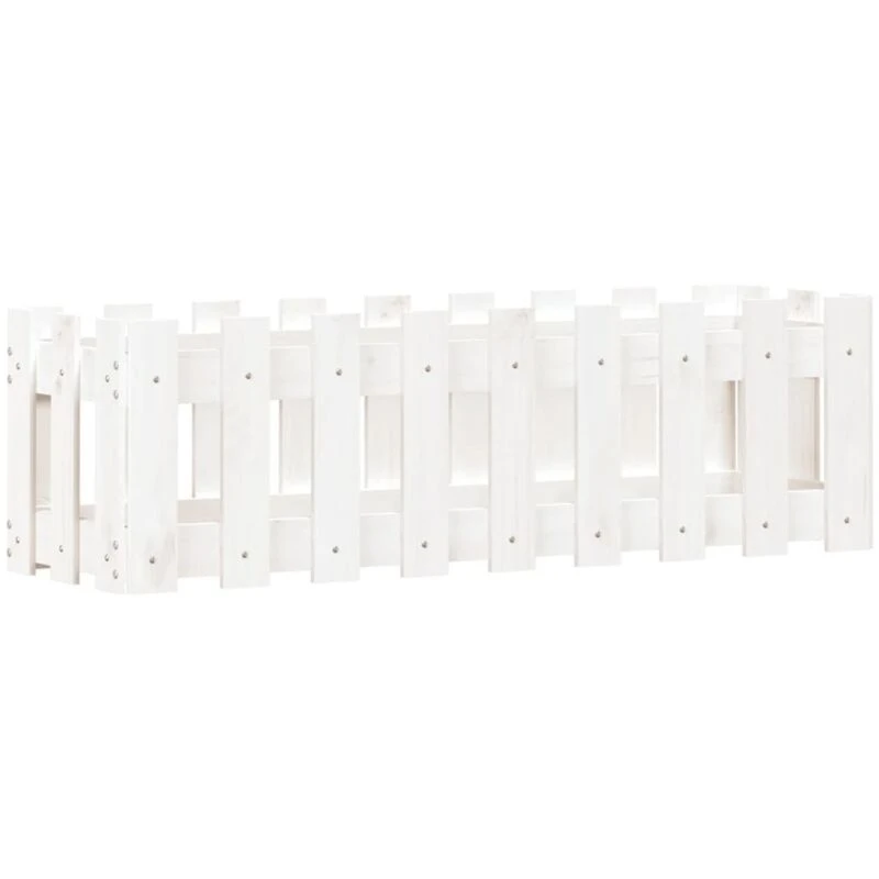 Image of vidaXL Raised Bed w/ Fence Design White 100x30x30cm, White 832473