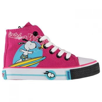 Image of Beppi Snoopy Canvas Hi Tops Infant Girls - Fuchsia