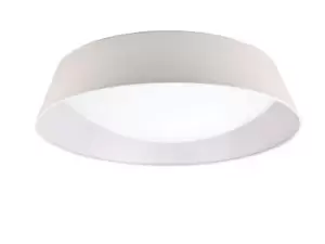 Image of Nordica Flush Ceiling, 9 Light E27, 90cm, White Acrylic with Ivory White Shade