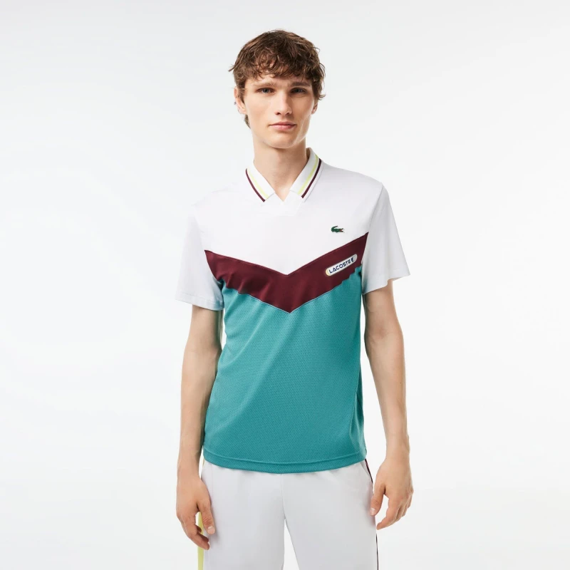 Image of Lacoste Mens Short Sleeve Performance Polo Shirt White/Limeira male XS