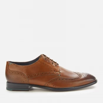 Image of Ted Baker Mens Trvss Leather Wing Tip Oxford Shoes - Tan - UK 11