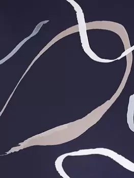 Image of Arthouse Linear Swirl Navy Wallpaper