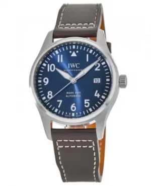 Image of IWC Pilot's Mark XVIII Blue Dial Le Petit Prince Edition Steel Brown Leather Strap Mens Watch IW327010 IW327010
