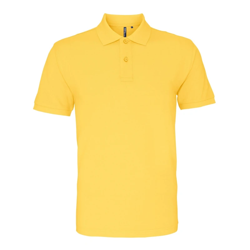 Image of Asquith & Fox Mens Plain Short Sleeve Polo Shirt in Mustard Size: Small Mustard Male S