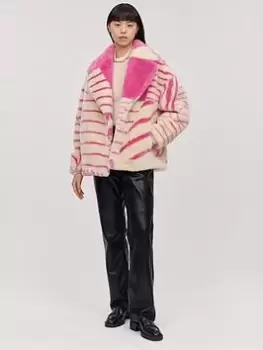 Image of Jakke Rita Coat Bubblegum Pink Stripe - Pink Stripe