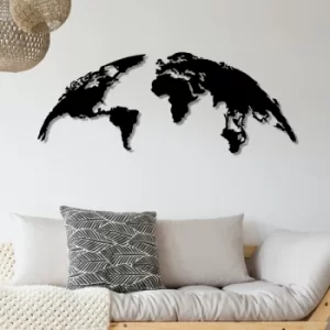 Image of World Map Large Black Decorative Metal Wall Accessory