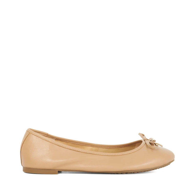 Image of Dune London Womens Harpington Leather Ballet Pumps Camel female 4 (37)