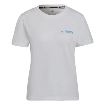 Image of adidas Terrex Mountain Fun Graphic T-Shirt Womens - White