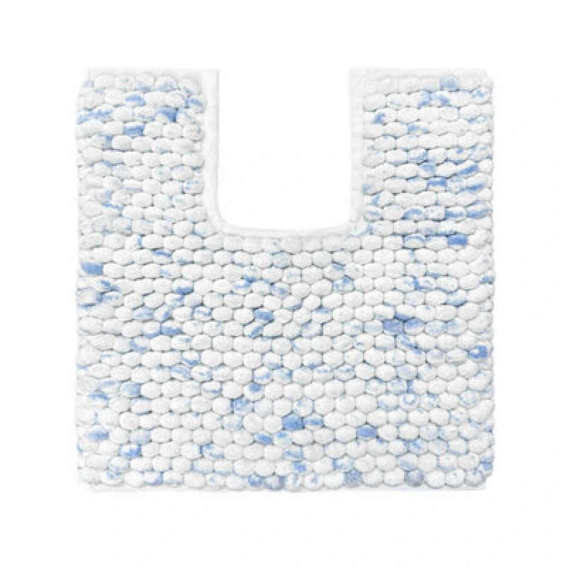 Image of Allure Bath Fashions Marl Chunky Bobble Pedestal Toilet Mat Non Slip - Blue