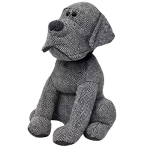 Image of Herringbone Dog Novelty Door Stop Grey