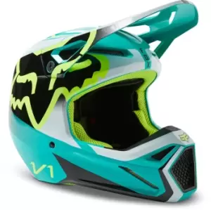 Image of FOX V1 Leed Motocross Helmet, turquoise, Size S, turquoise, Size S