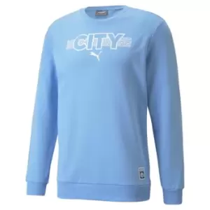 Image of Puma MCFC Fan Hoody Mens - Blue