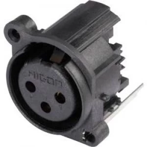 Image of XLR connector Socket vertical vertical Number of pins 3 Black Hicon HI X3AF