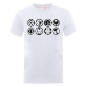 Image of Marvel Avengers Assemble Team Icons T-Shirt - White - M