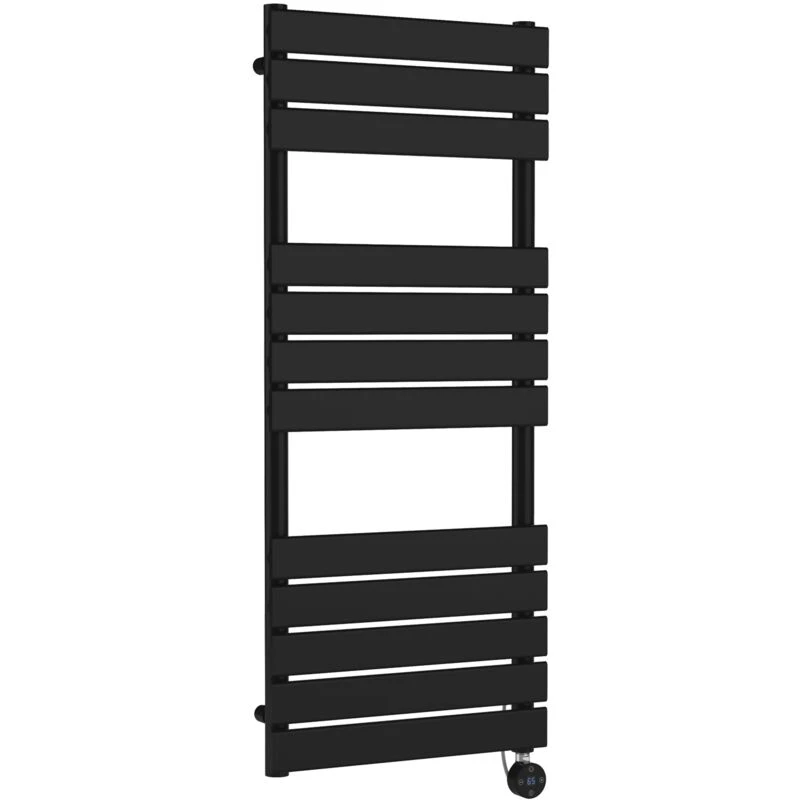 Image of NUIE Nuie - Flat Panel Electric Towel Rail 1213mm h x 500mm w - Matt Black HL459