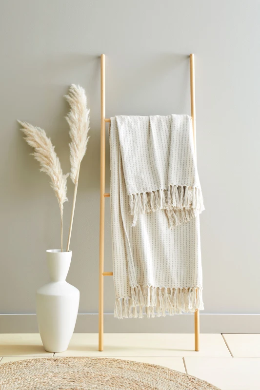 Image of Drift Quinn Cotton 130cmx180cm Throw Cream