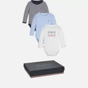 Image of Tommy Hilfiger Babys' 3 Pack Bodies - Chambray Sky - 3 Months
