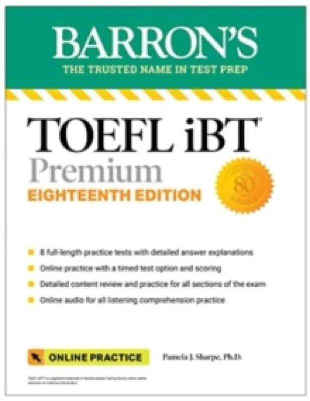 Image of TOEFL iBT Premium with 8 Practice Tests + Online Audio, Eighteenth Edition Paperback / softback