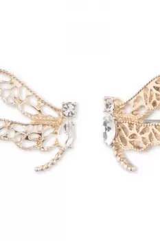 Image of Ladies Marchesa PE DRAGONFLY STUD-GOLD/CRYSTAL Earrings 16G00303