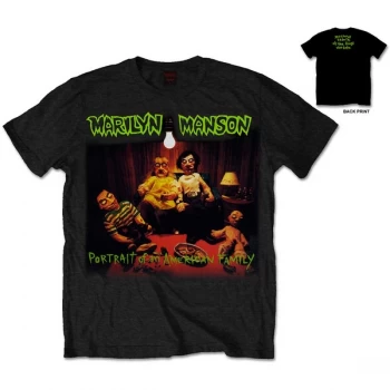 Image of Marilyn Manson - American Family Unisex Medium T-Shirt - Black