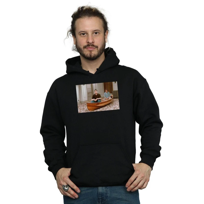 Image of Friends Friends Men Boat Photo Hoodie in Black Size: Small Black S Male 5057972574201