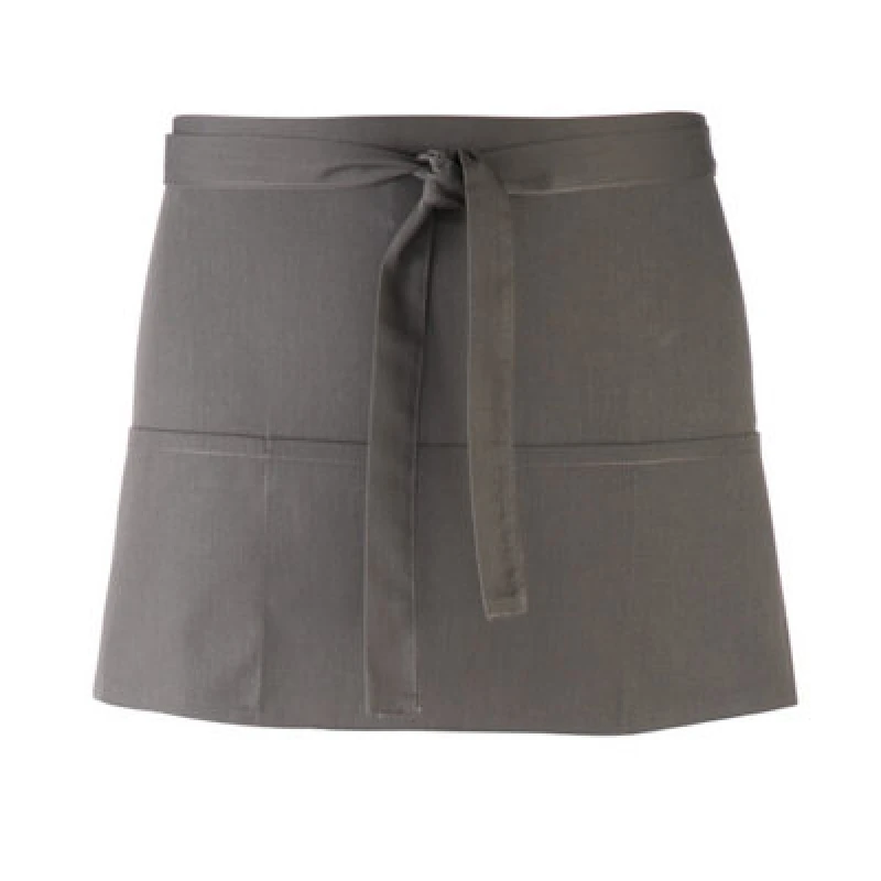 Image of Premier Premier Colours 3 Pocket Short Apron in Dark Grey Dark Grey One Size Unisex 5063470681143