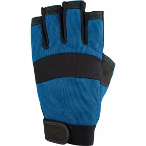 Image of Draper Fingerless Gloves Black / Blue XL