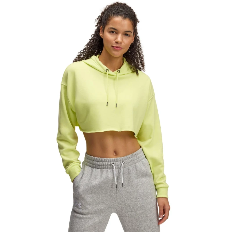 Image of Under Armour Icon Terry Cropped Hoody Yellow female 0-2