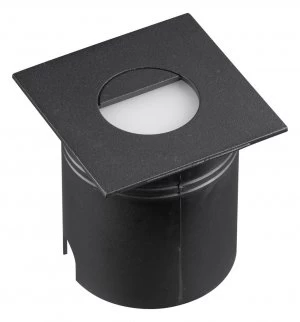 Image of Recessed Wall Lamp Square Eyelid, 3W LED, 3000K, 210lm, IP65, Sand Black, Driver Included