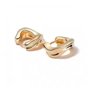 Image of Treasures Sandwave Huggie Ear 18ct Gold Plated Earrings TE04_GP