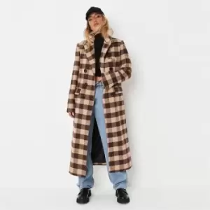 Image of Missguided Db Mansy Check Oversized Formal - Brown