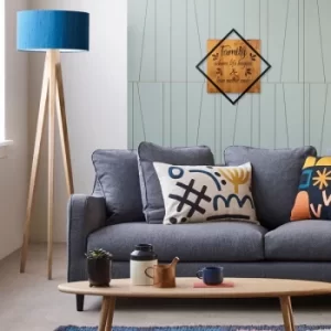 Image of Family Where Life Begins Love Never Ends Walnut Black Decorative Wooden Wall Accessory