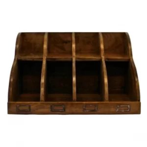 Image of Mango Wood 8 Section Desktop Organiser