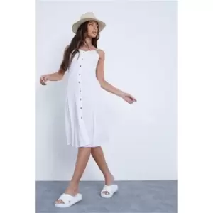 Image of I Saw It First White Broderie Anglaise Lace Tie Back Midi Dress - White
