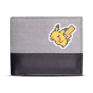 Image of Pokemon Pixelated Pikachu Bi-Fold Wallet, Male, Grey/Black...