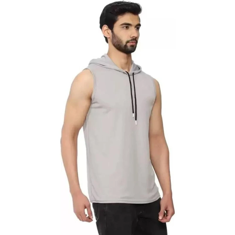 Image of Proact Mens Sleeveless Hoodie in Grey Size: XS Grey Male XS