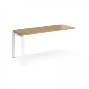 Image of Adapt add on unit single 1600mm x 600mm - white frame and oak top