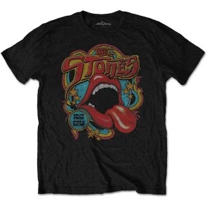 Image of The Rolling Stones - Retro 70s Vibe Unisex Small T-Shirt - Black
