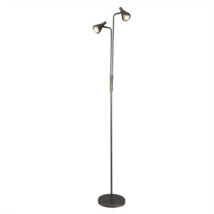 Image of 2 Light Floor Lamp Matt Antique Silver, GU10