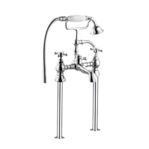 Image of Chrome Freestanding Bath Shower Mixer Tap - Oxford