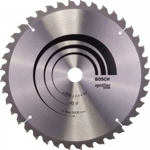Image of Bosch Optiline Wood Cutting Mitre Saw Blade 305mm 40T 30mm