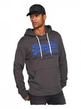 Image of Superdry Sweat Shirt Shop Duo Hoodie - Winter Charcoal, Winter Charcoal Marl, Size XS, Men